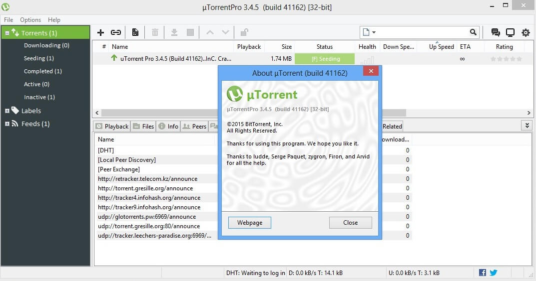 Интерфейс uTorrent - рис.1